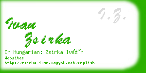 ivan zsirka business card